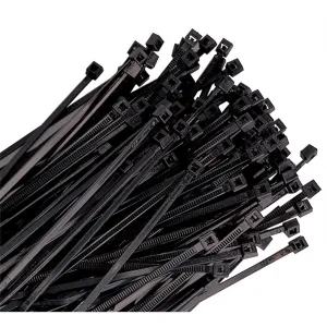 7" Black Wire Tie, 50 lb. Tensile 100/pk