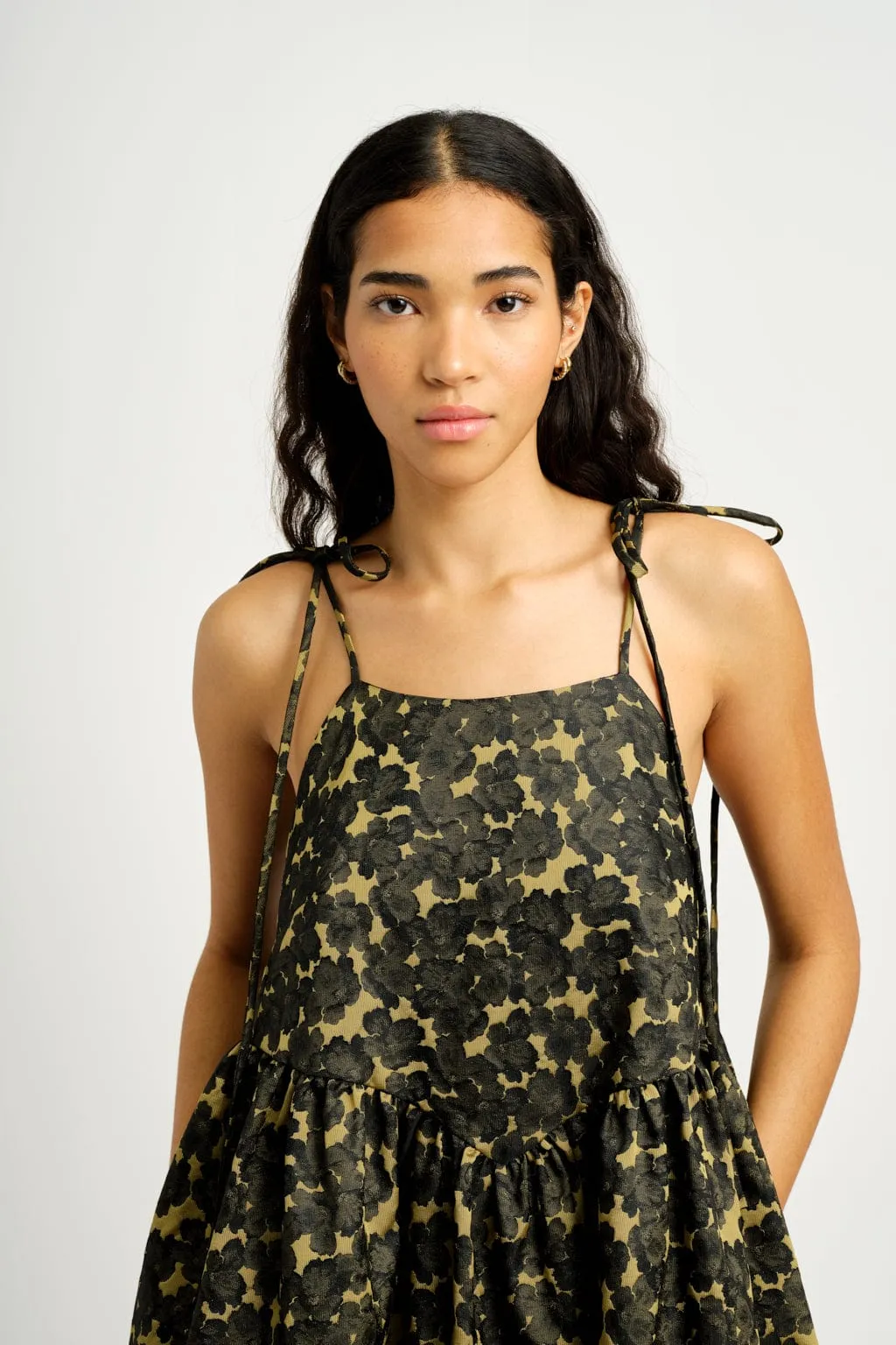 Amy Dress Jacquard Chartreuse
