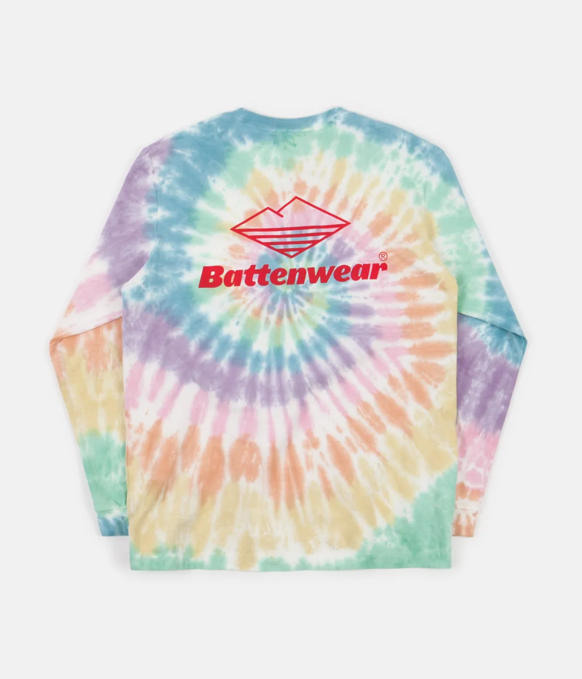 Battenwear Team Long Sleeve Pocket T-Shirt - Spiral Tie Dye