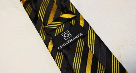 Black and Yellow Gold Extra Long Tie - 3XL