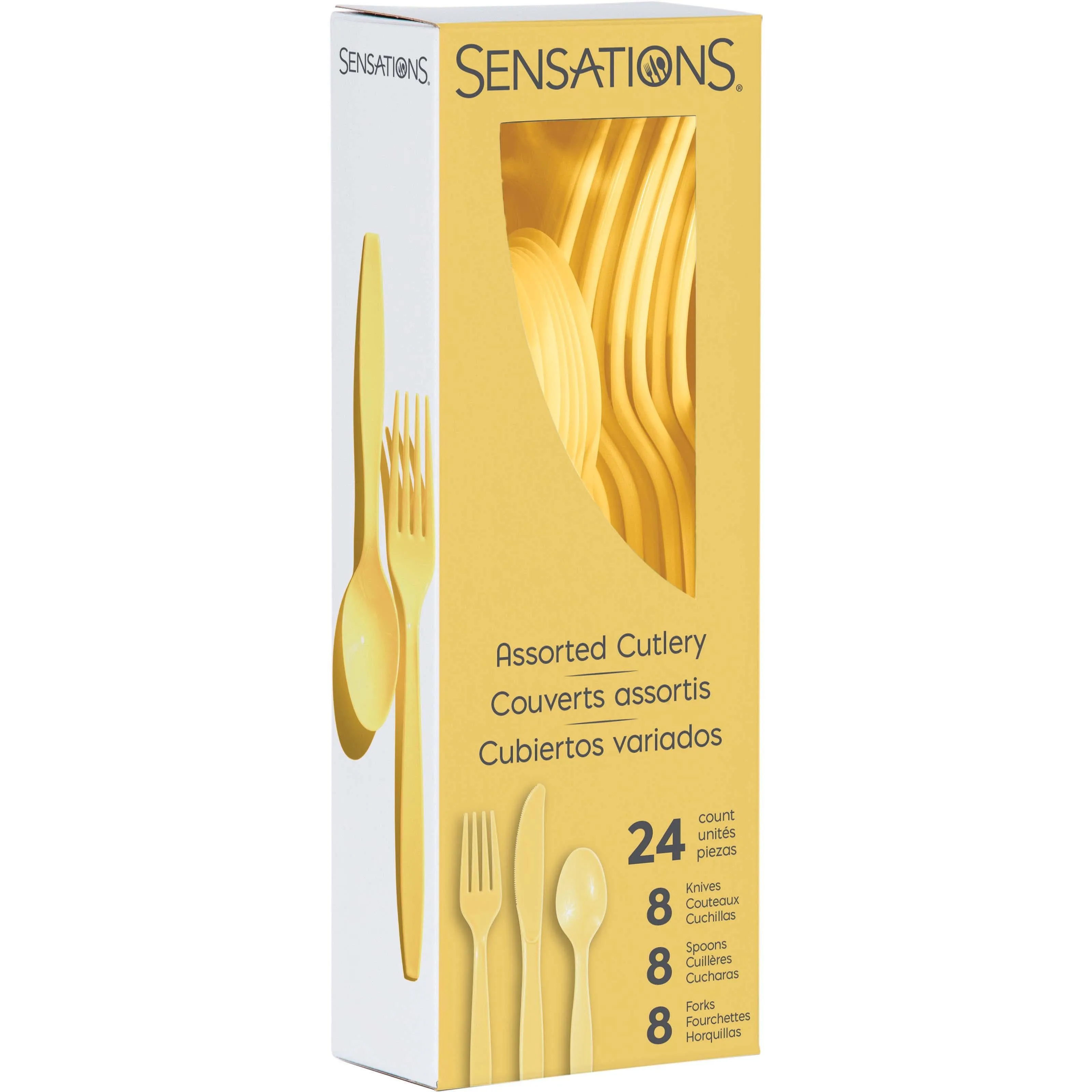 Bulk Soft Yellow Assorted Cutlery (288 per Case)