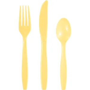 Bulk Soft Yellow Assorted Cutlery (288 per Case)