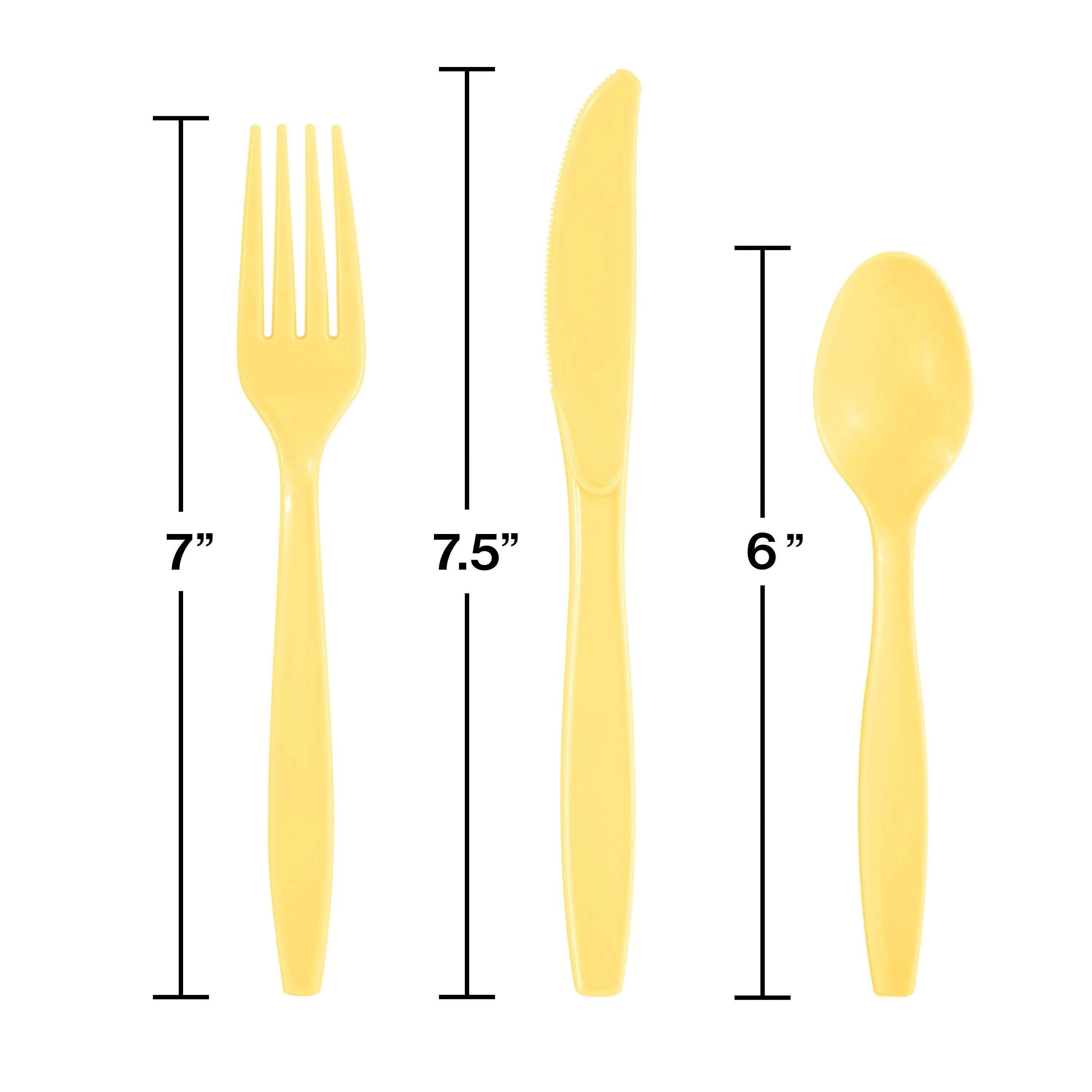 Bulk Soft Yellow Assorted Cutlery (288 per Case)