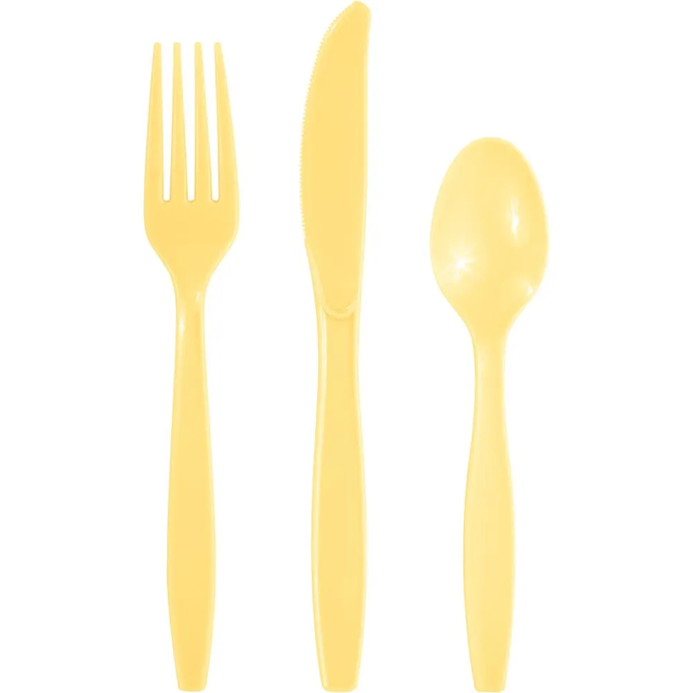 Bulk Soft Yellow Assorted Cutlery (288 per Case)