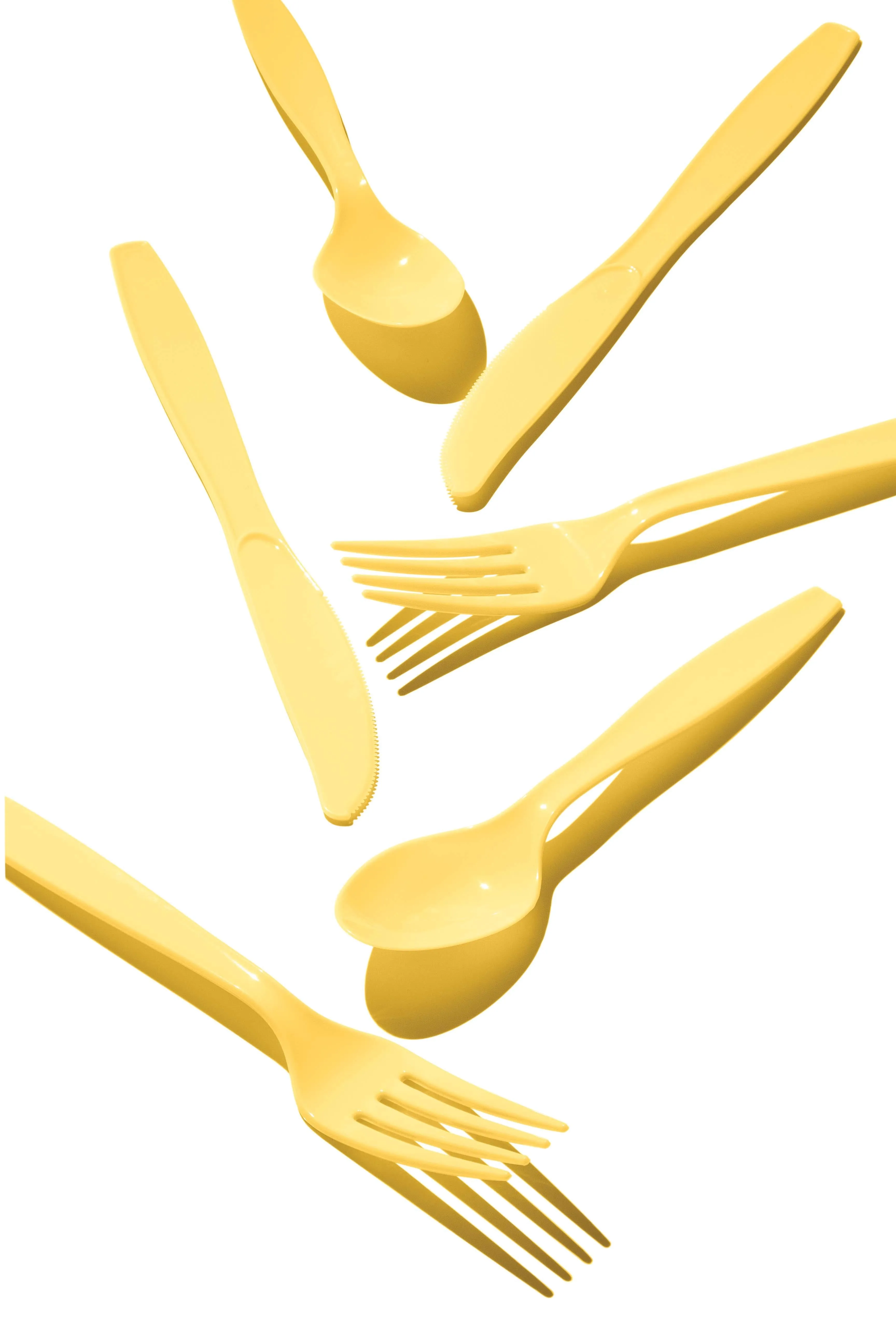 Bulk Soft Yellow Assorted Cutlery (288 per Case)
