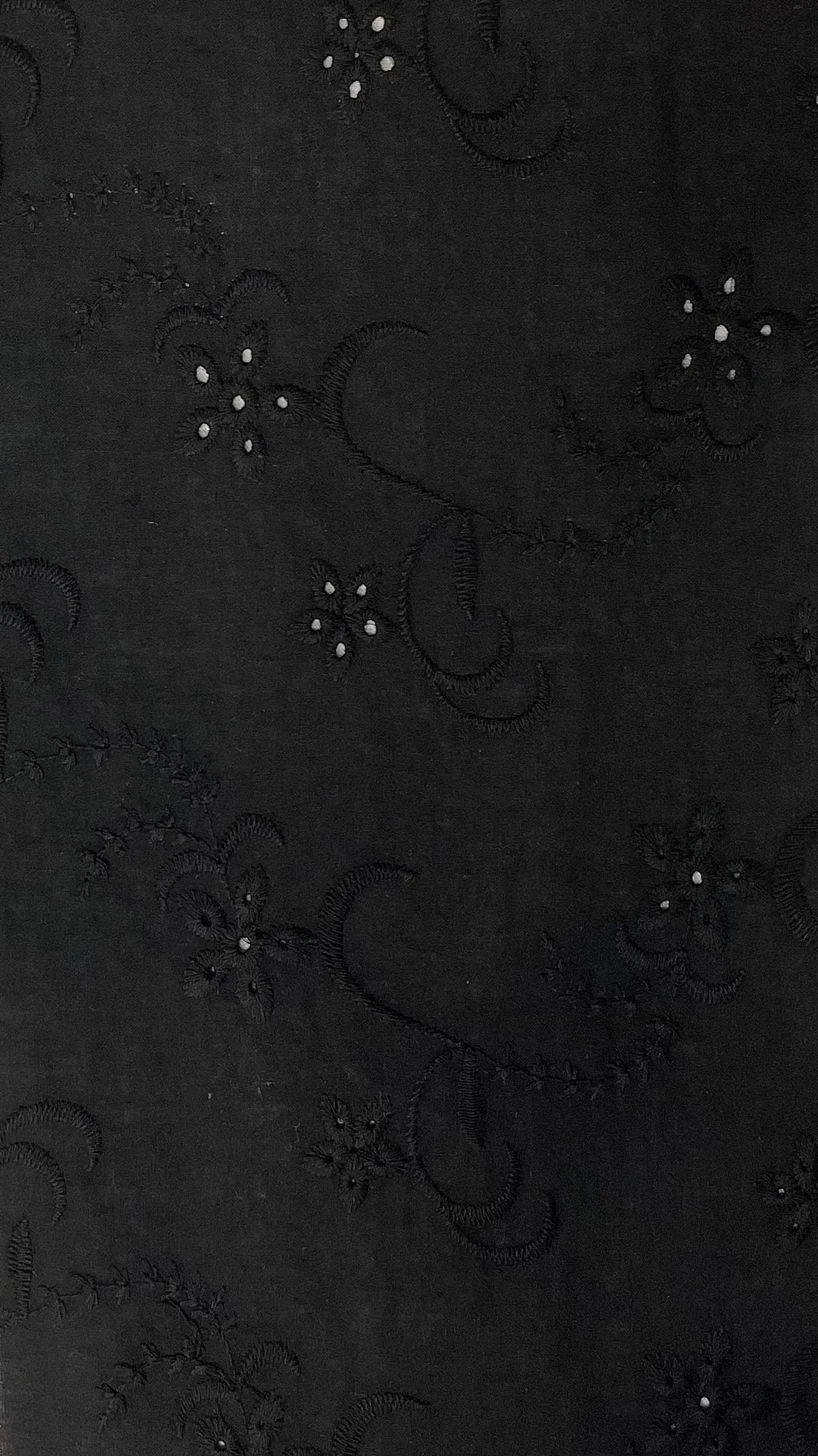 COTTON LAWN NON-STRETCHED WOVEN WITH ALLOVER EMBROIDERY - D#1<br><h6>2-BLACK<br>CLAWNEMB-D1</h6>