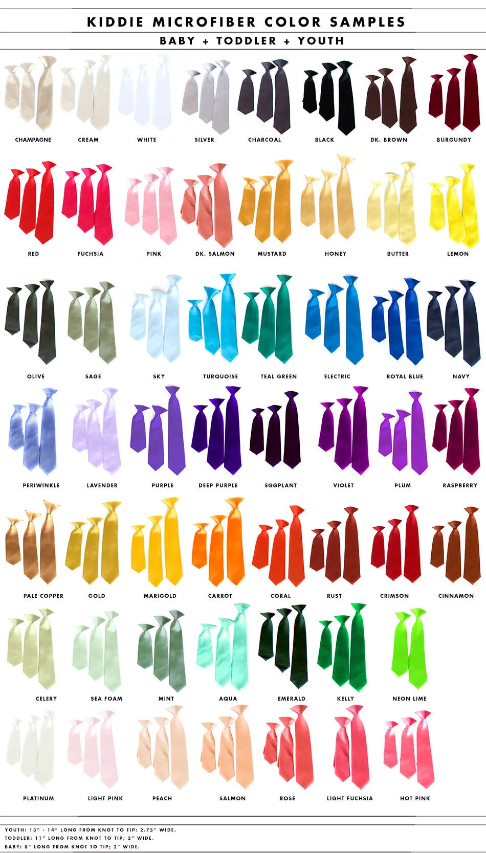 Custom Color Printed Kid Size Ties