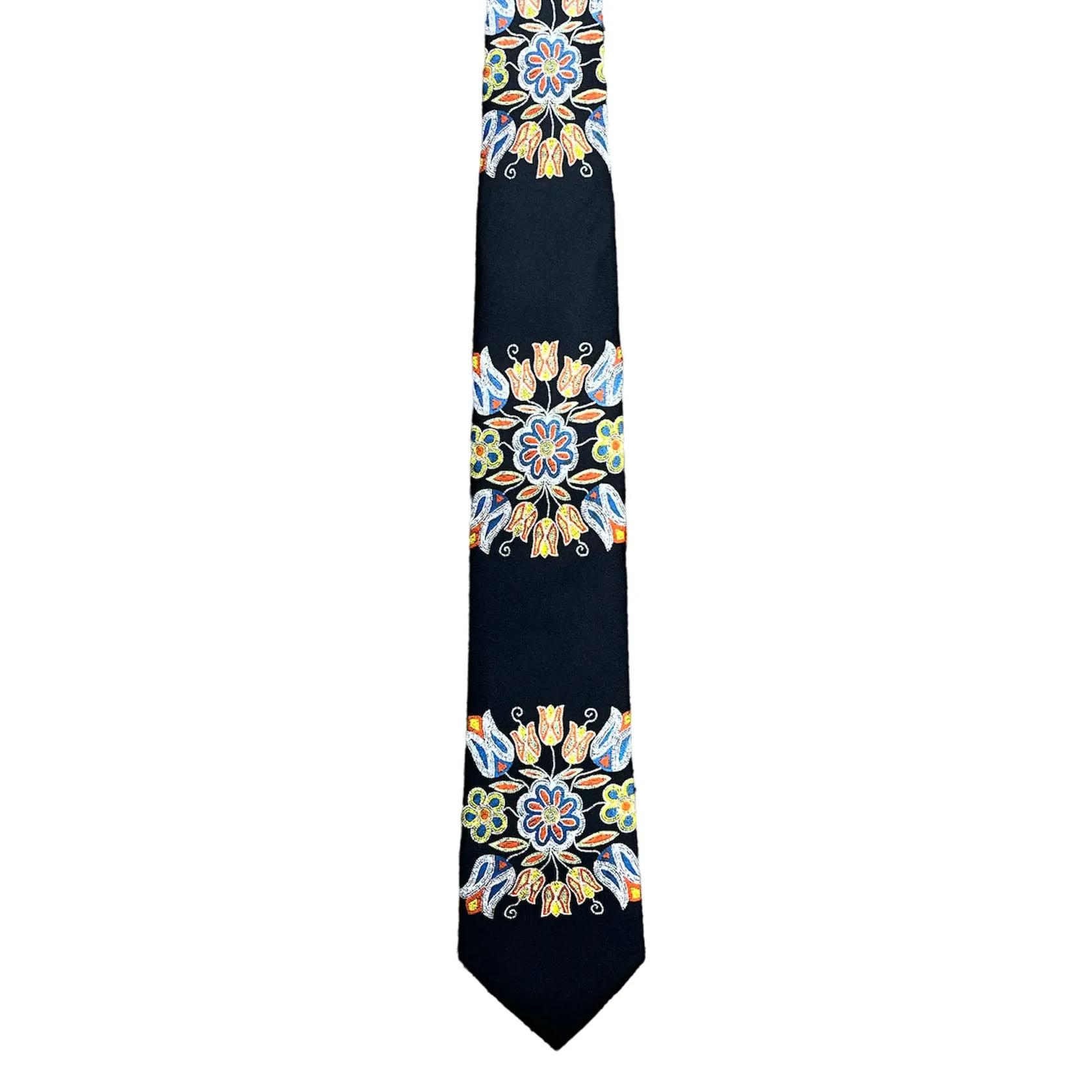 Deb Malcolm Silver Threads Artist Design Silk Tie
