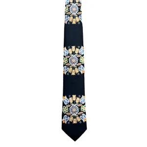 Deb Malcolm Silver Threads Artist Design Silk Tie