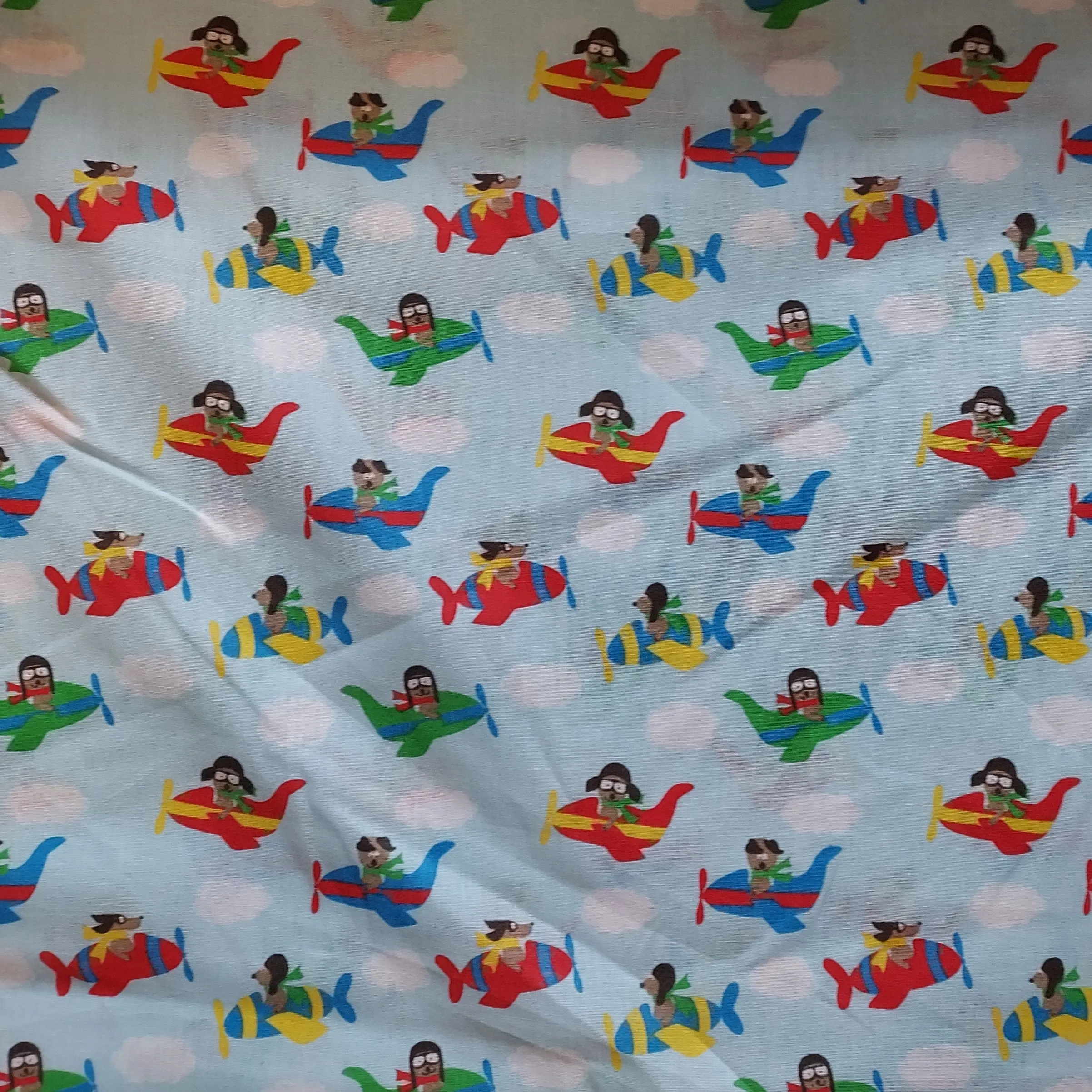 Dogs In Planes Polycotton Fabric