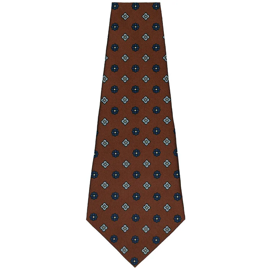 Floral Printed Bespoke Silk Tie - Beech