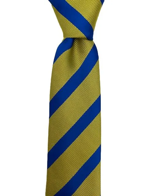 Gold and Cerulean Blue Striped Tie