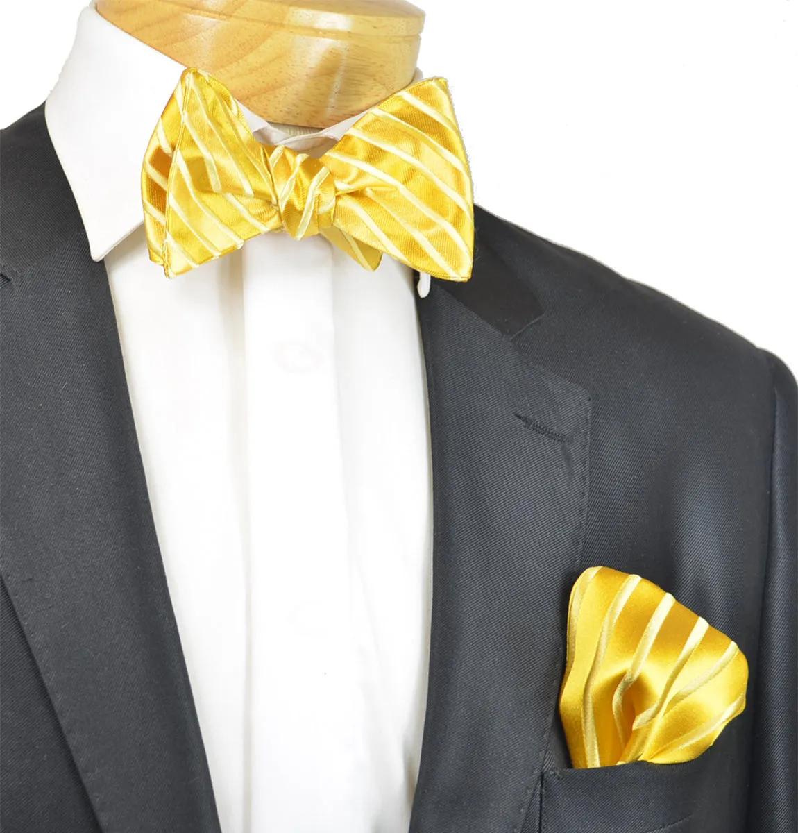Golden Glow Silk Bow Tie and Pocket Square