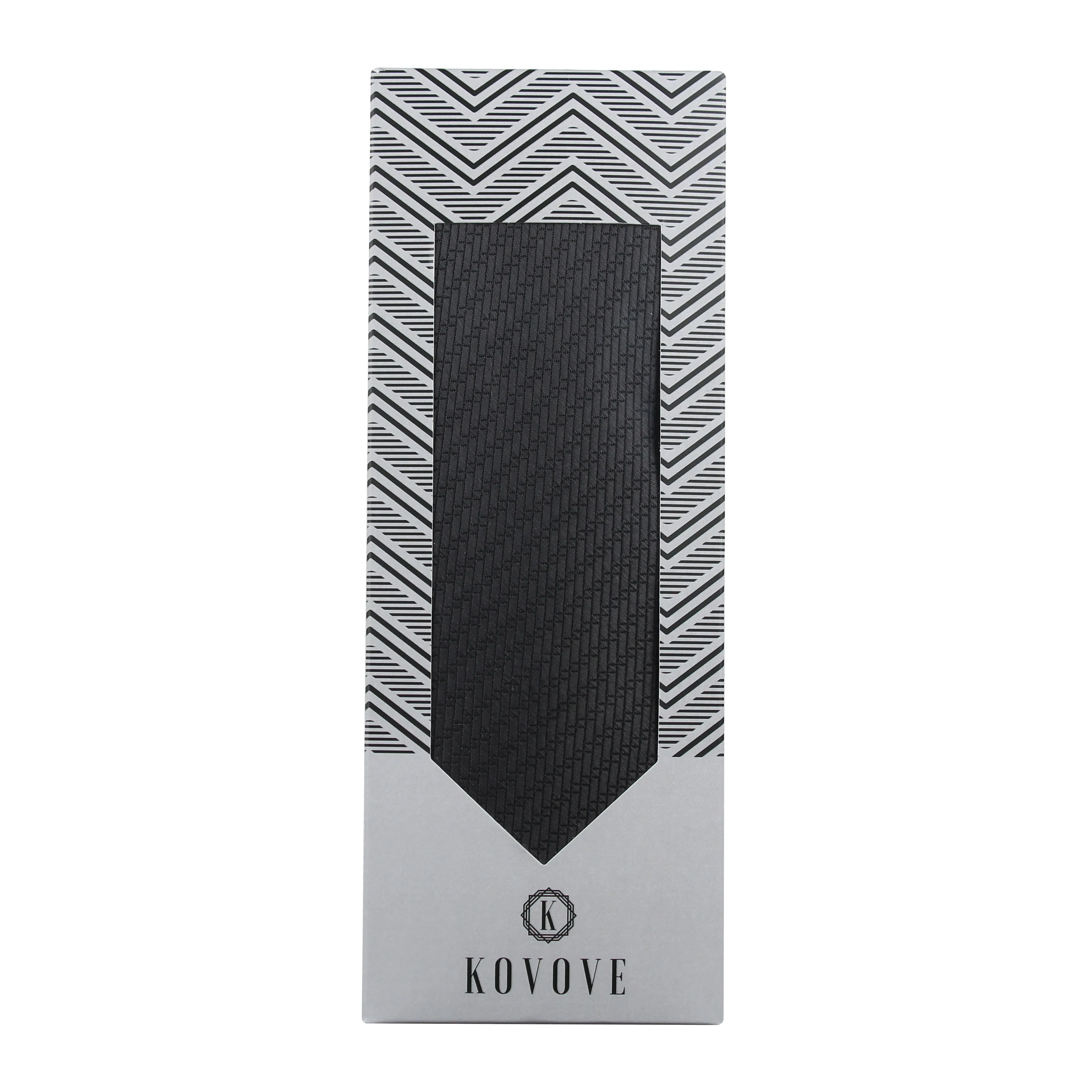 Kovove Elegant Black Solid Neck Tie For Men