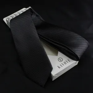 Kovove Elegant Black Solid Neck Tie For Men