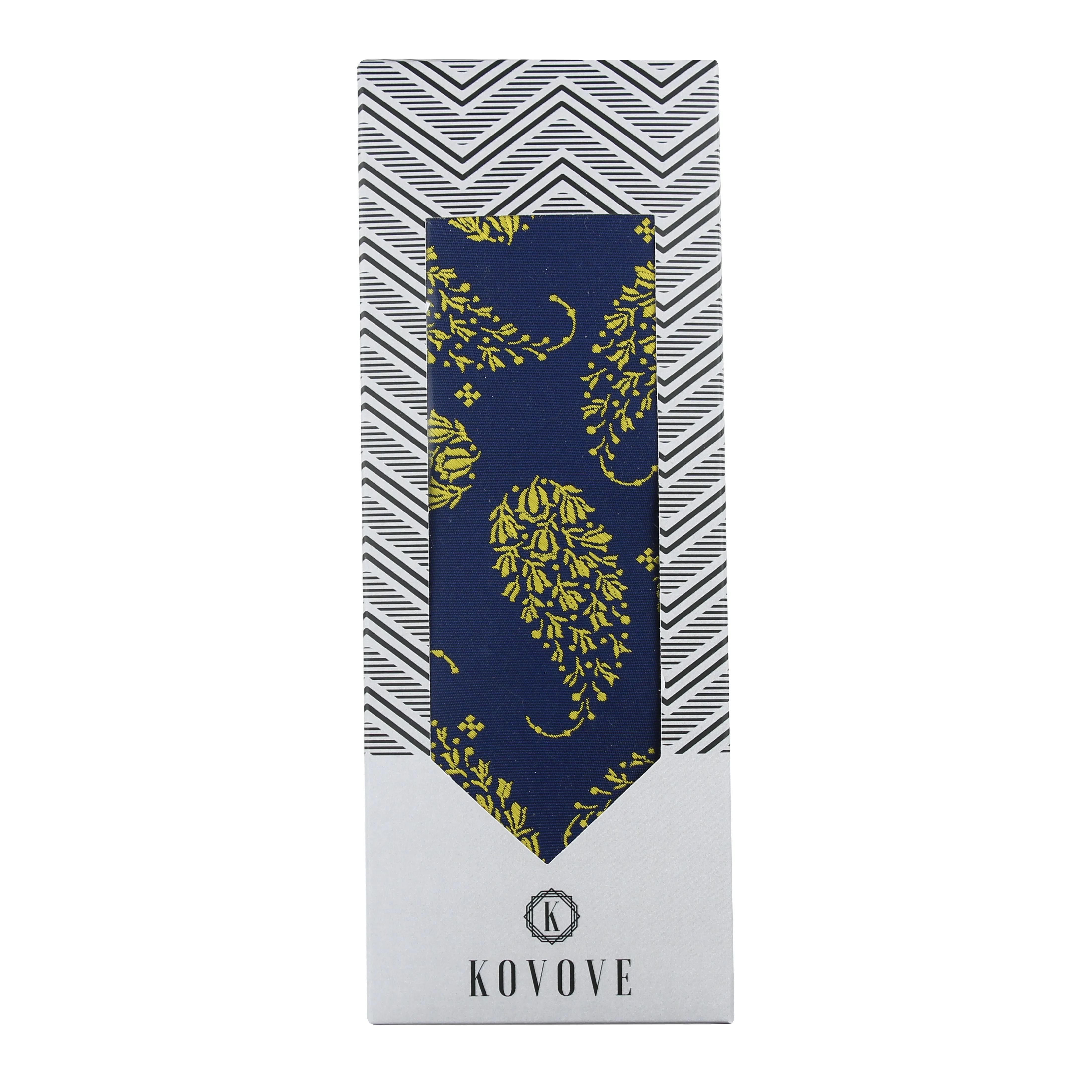 Kovove Yellow Floral Neck Tie For Men