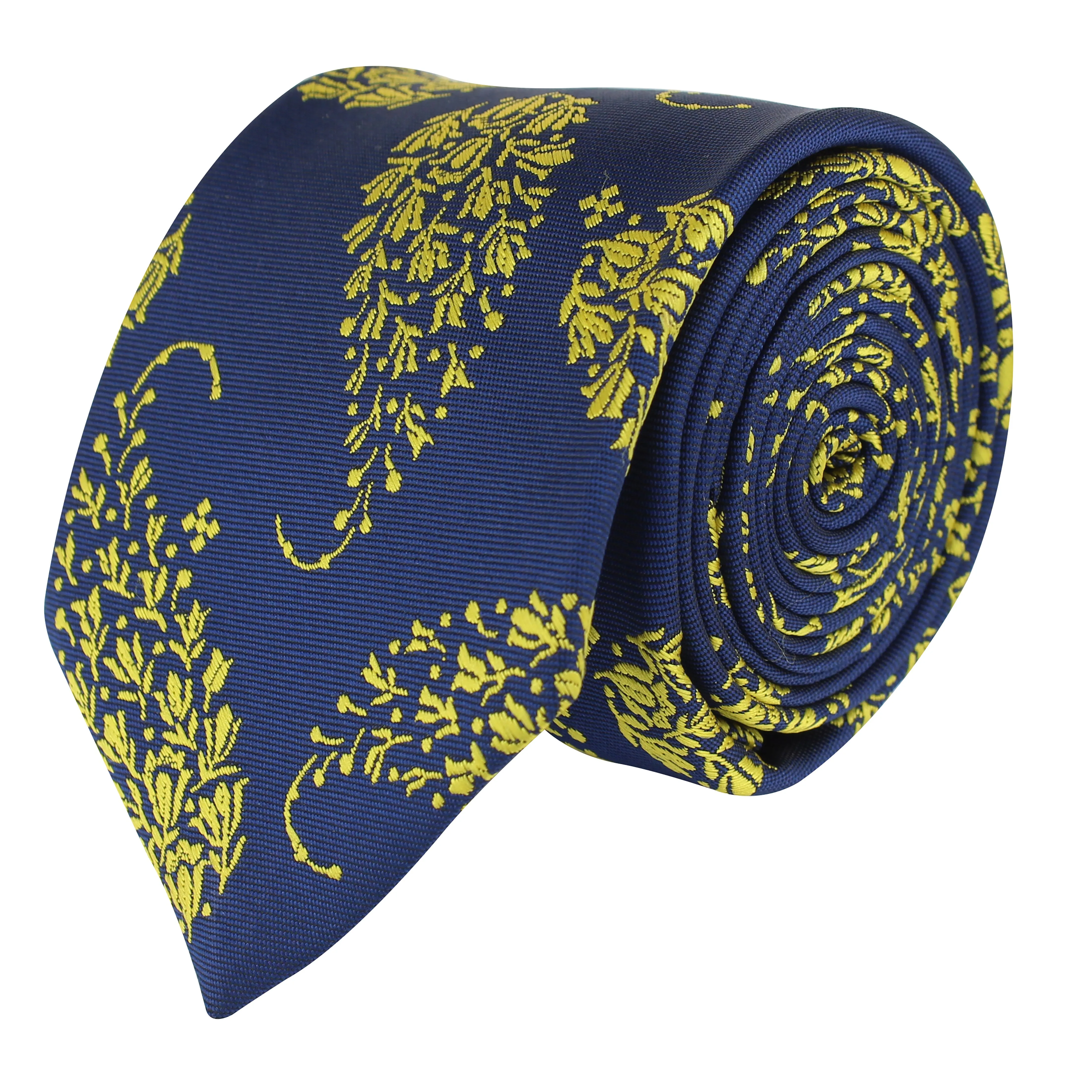 Kovove Yellow Floral Neck Tie For Men
