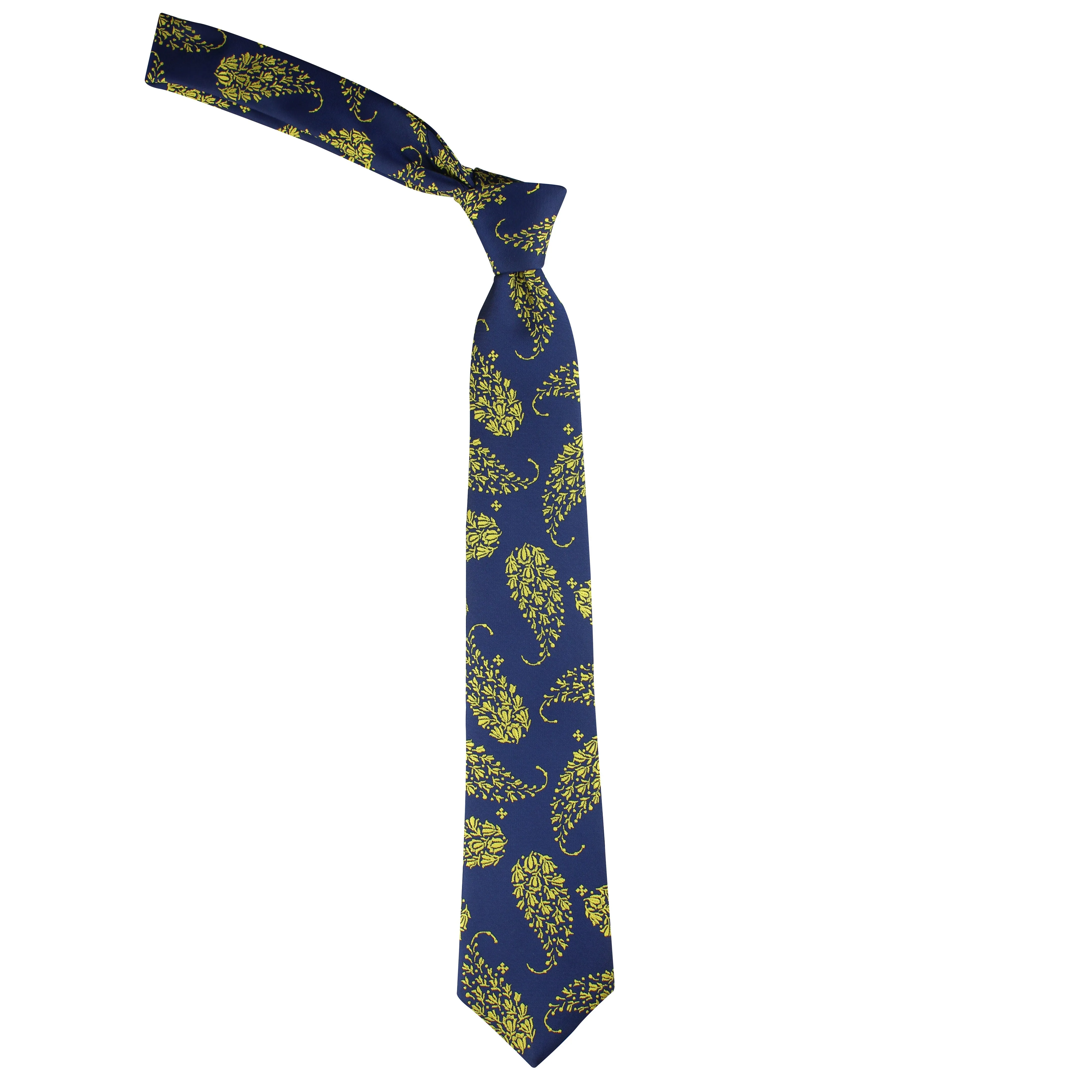 Kovove Yellow Floral Neck Tie For Men