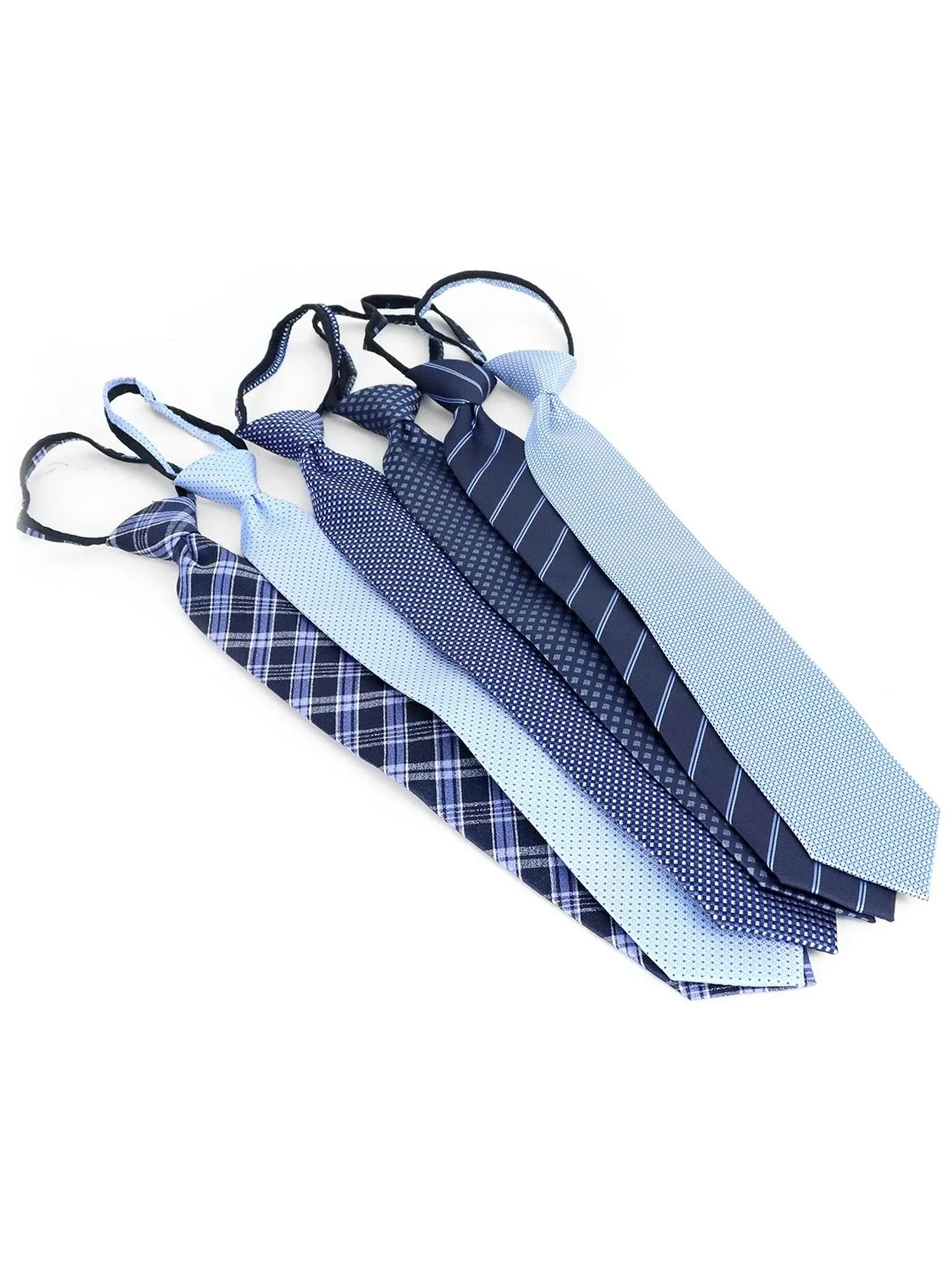 Men's 6 Pc Microfiber Classic Zipper Pre-Tied Neck Ties