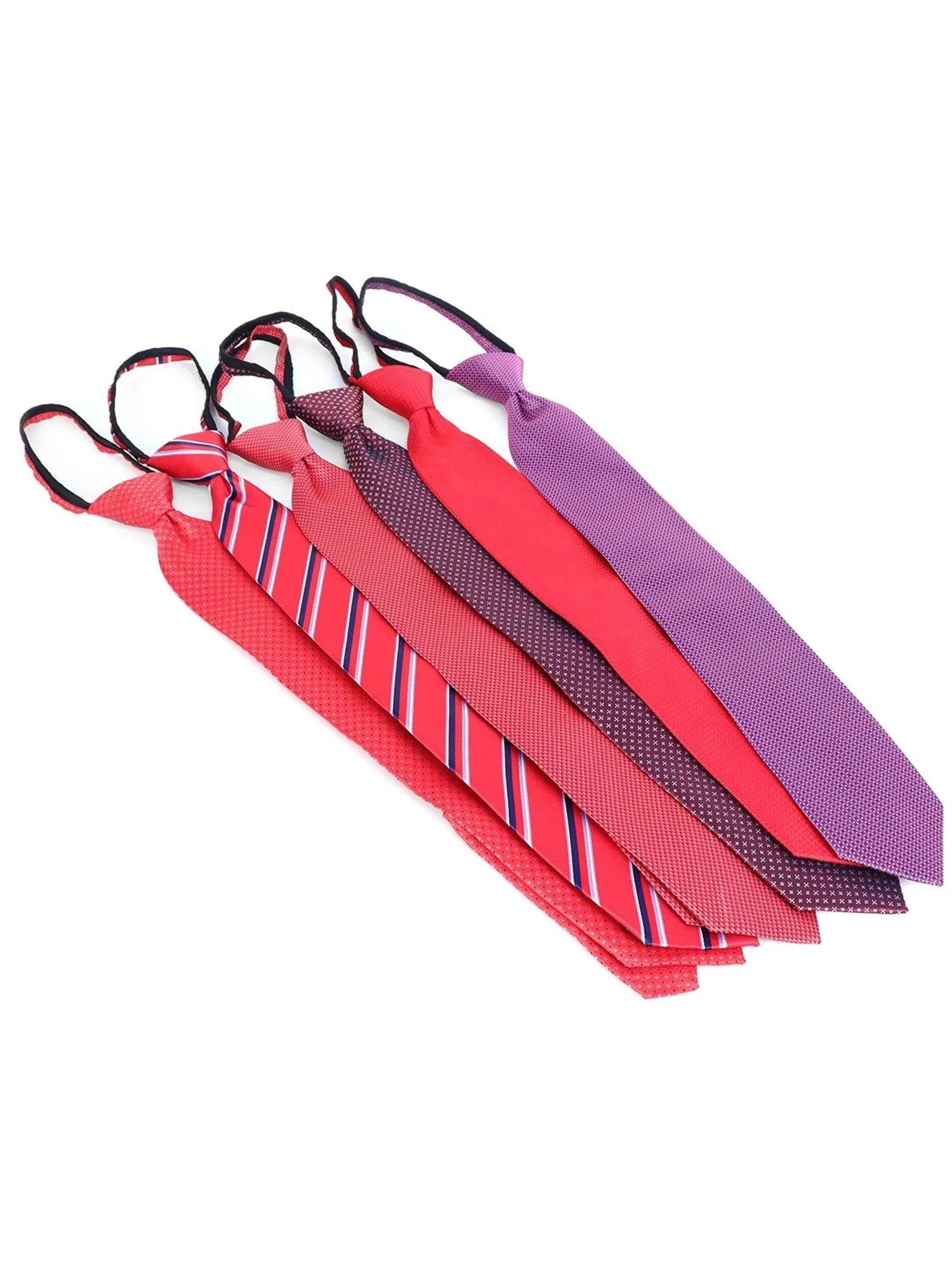Men's 6 Pc Microfiber Classic Zipper Pre-Tied Neck Ties