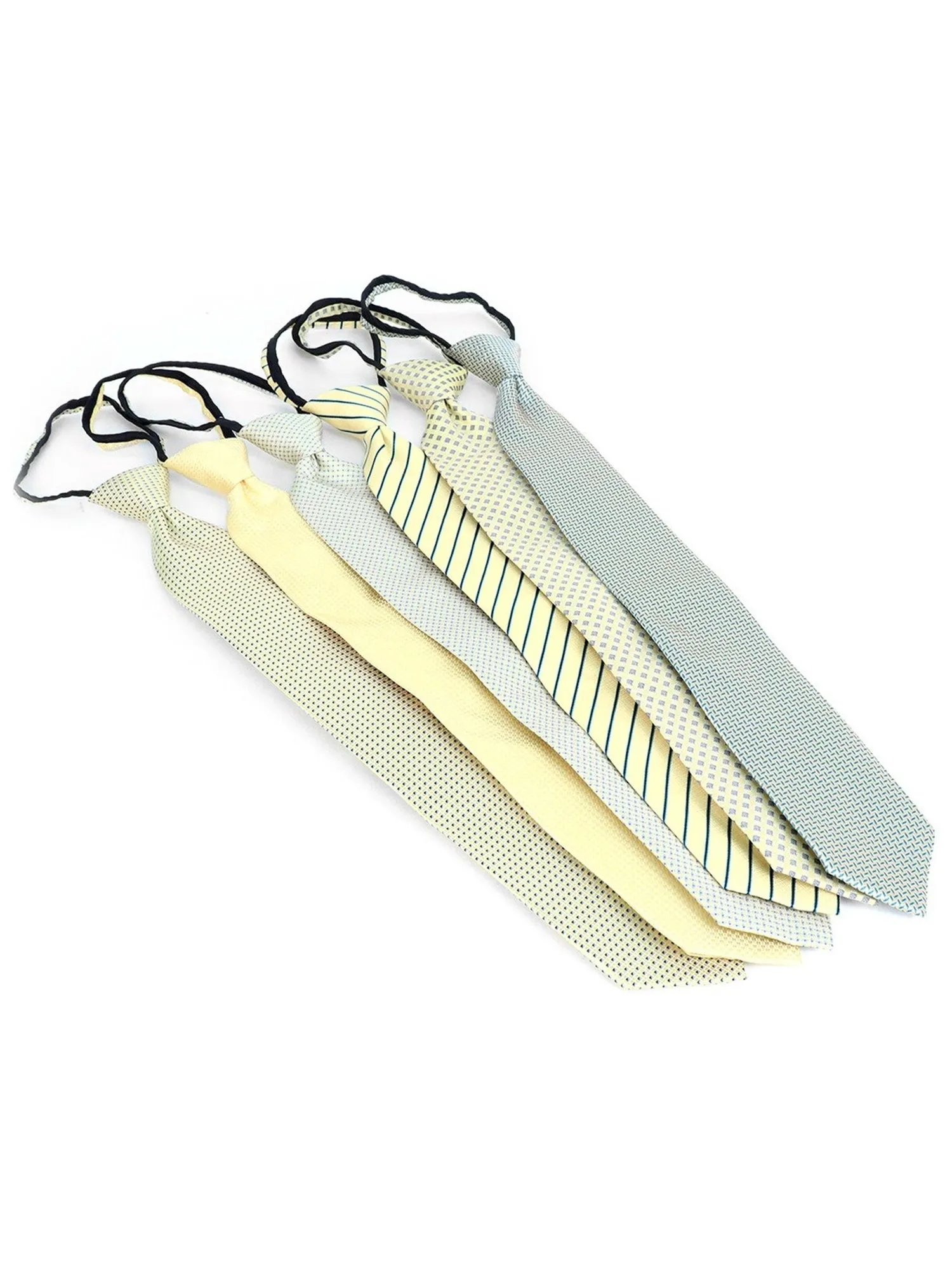 Men's 6 Pc Microfiber Classic Zipper Pre-Tied Neck Ties