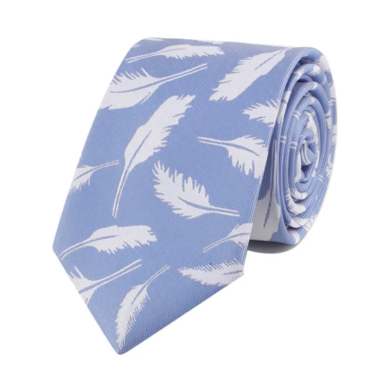 Men's Feather Printing Jacquard Necktie