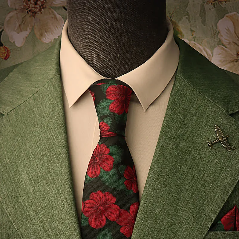 Men's Flame Azalea Blossoms Necktie