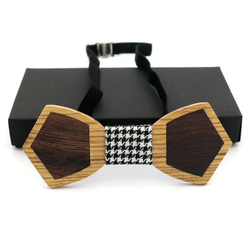 Men's Spliced Stylish Butterfly Wooden Bow Tie