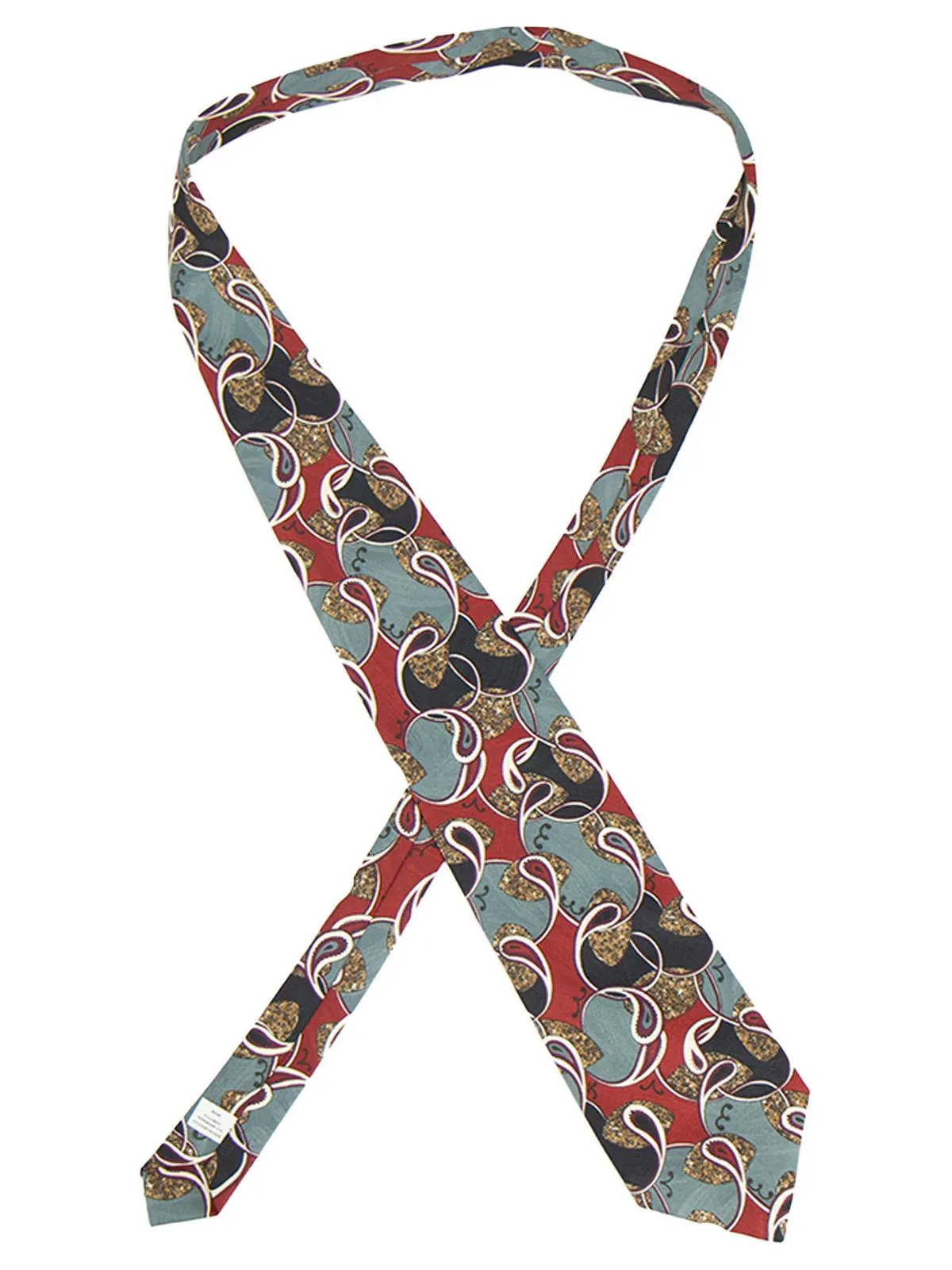 Mens Vintage Tie Abstract Paisley Style Blue & Red