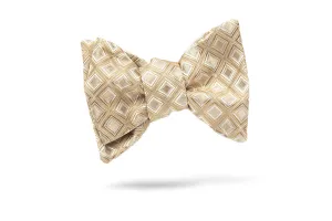 Neutral Geometric 100% Silk Bow Tie - Seoul