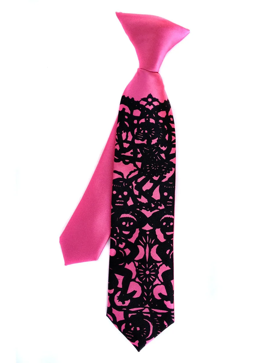 Papel Picado kids tie. Day of the Dead boys necktie.