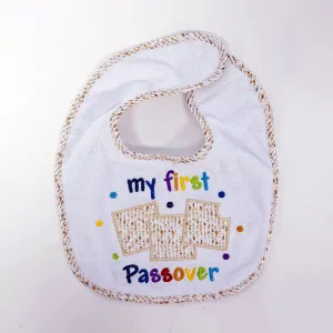 Passover Bib, "my First Passover",embroidered Cotton/poly,card