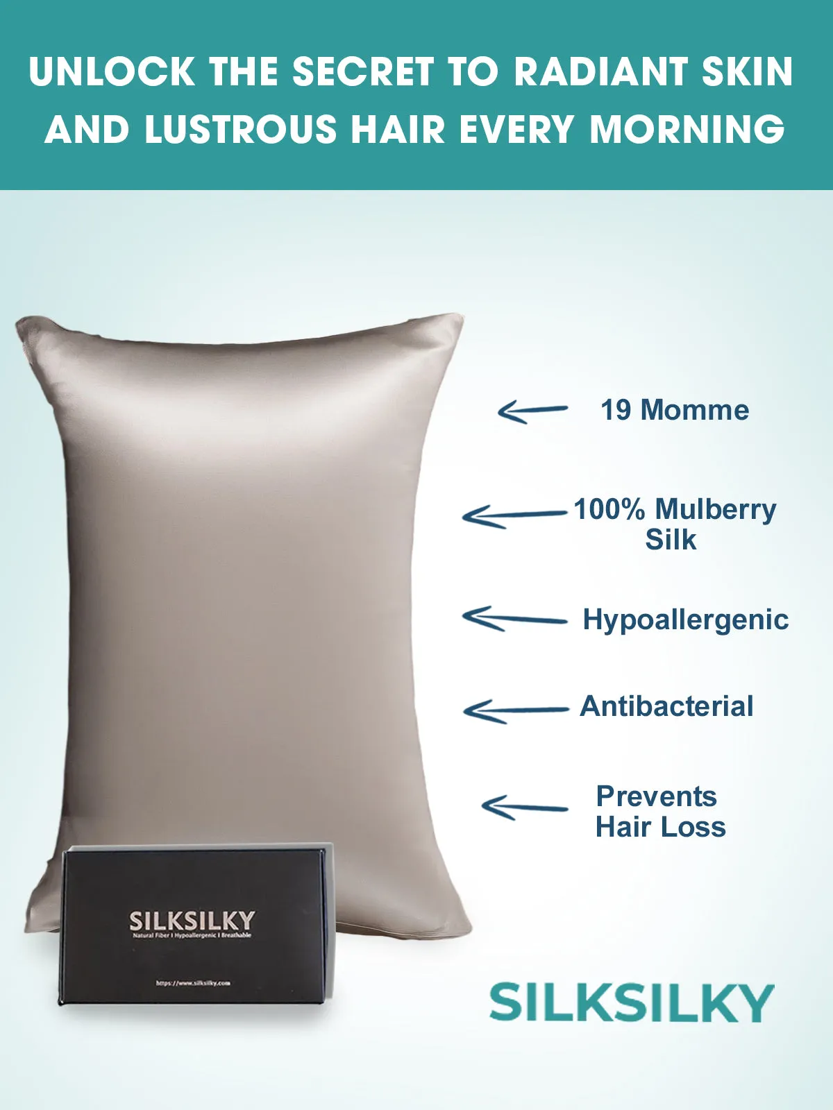 Pure Silk Pillowcase Envelope Closure-19Momme