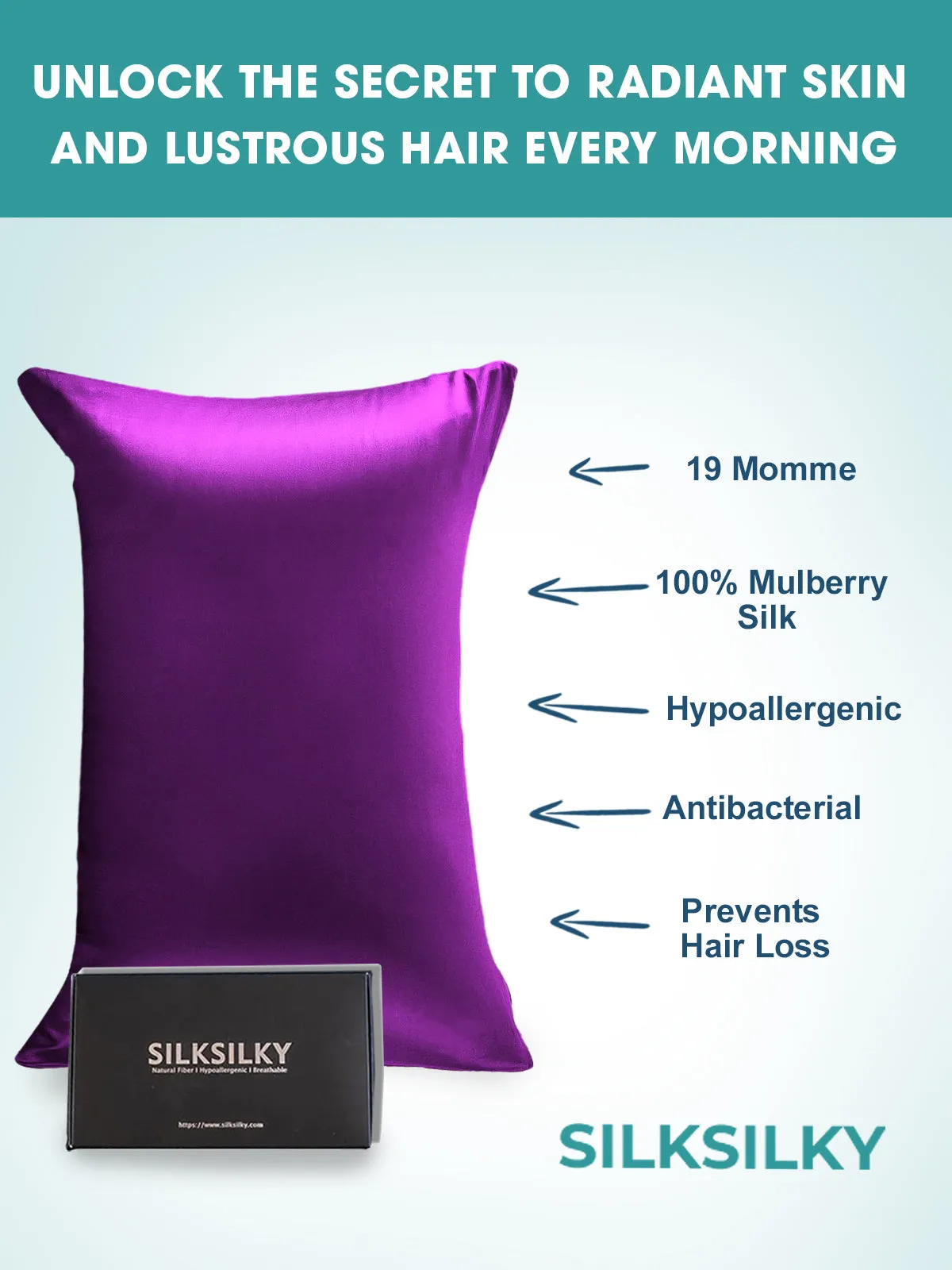 Pure Silk Pillowcase Envelope Closure-19Momme