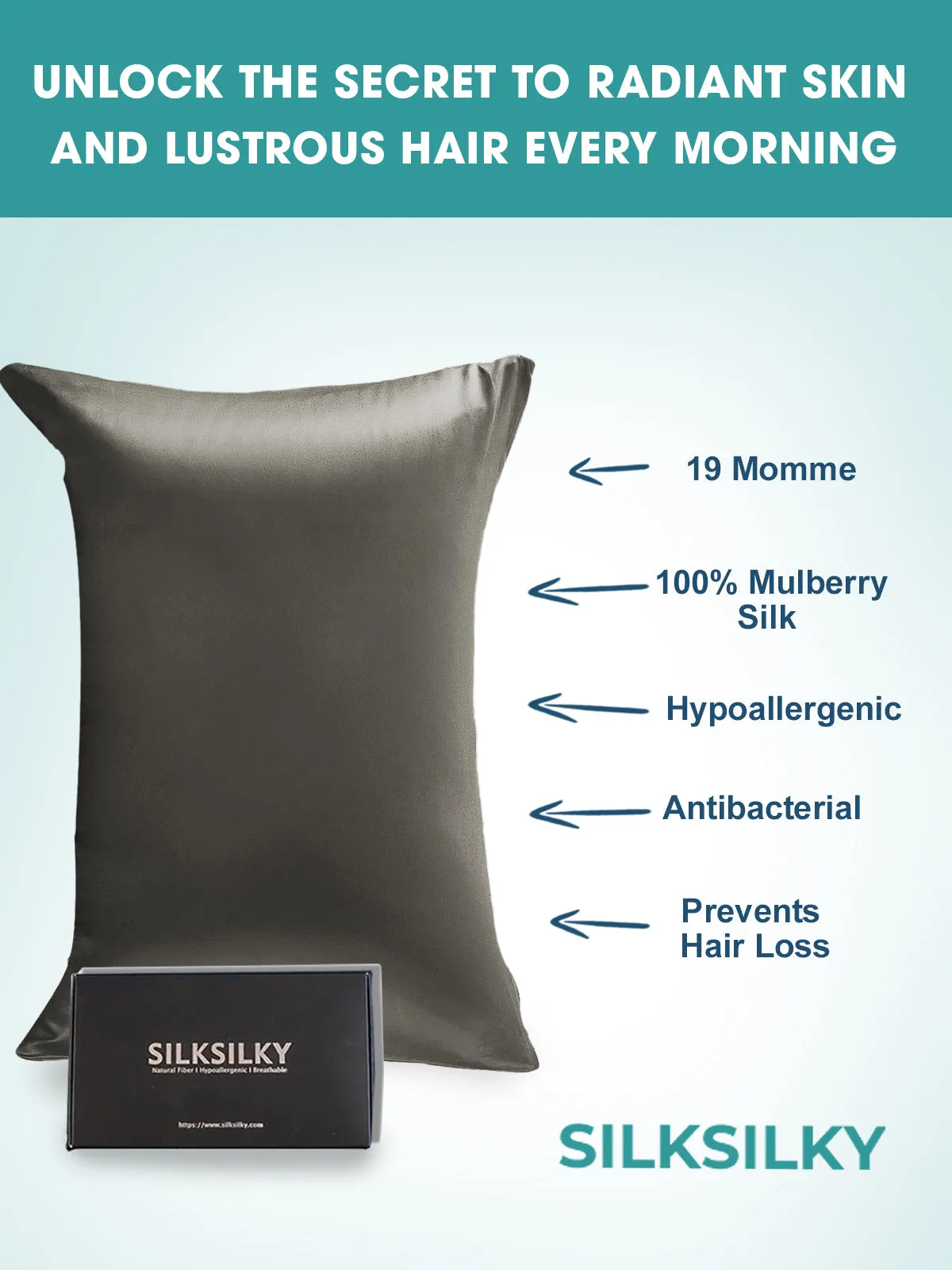 Pure Silk Pillowcase Envelope Closure-19Momme
