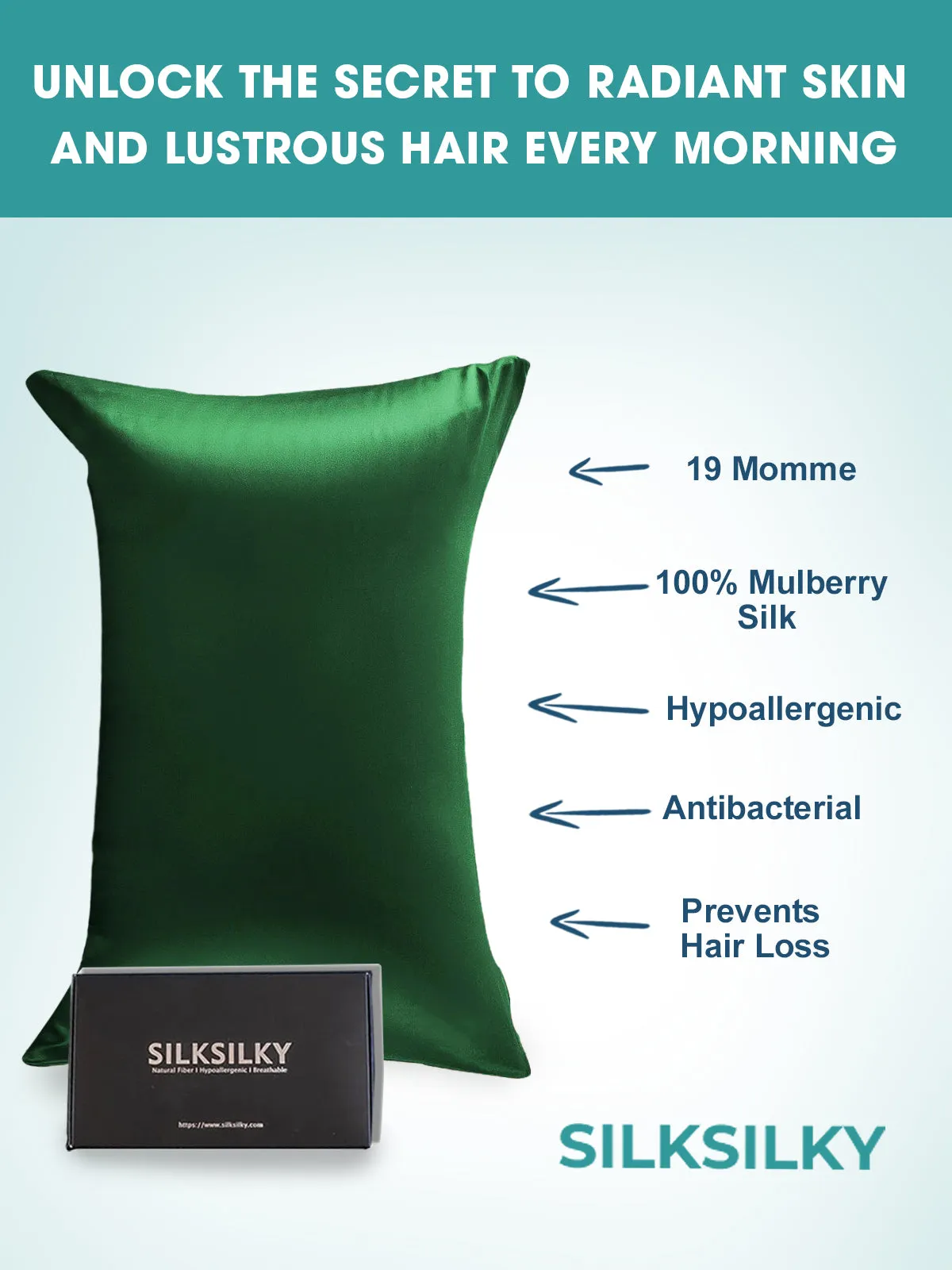 Pure Silk Pillowcase Envelope Closure-19Momme