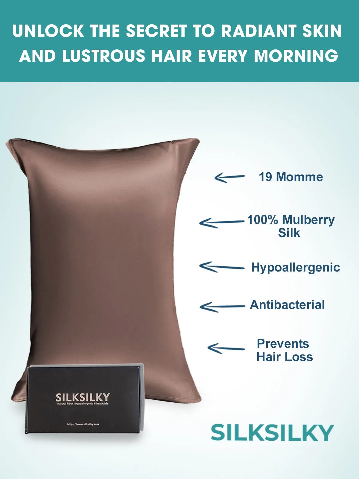 Pure Silk Pillowcase Envelope Closure-19Momme