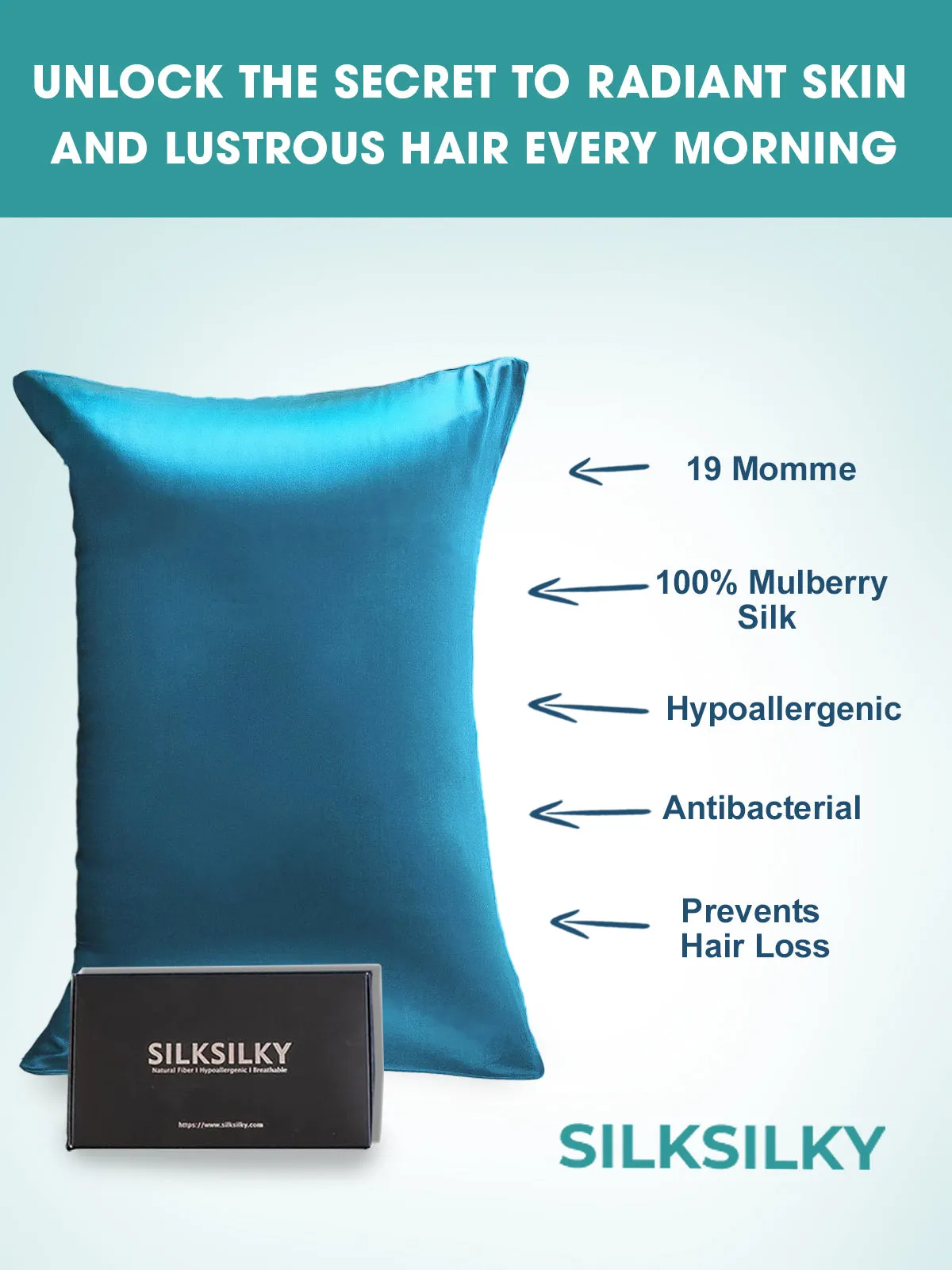Pure Silk Pillowcase Envelope Closure-19Momme
