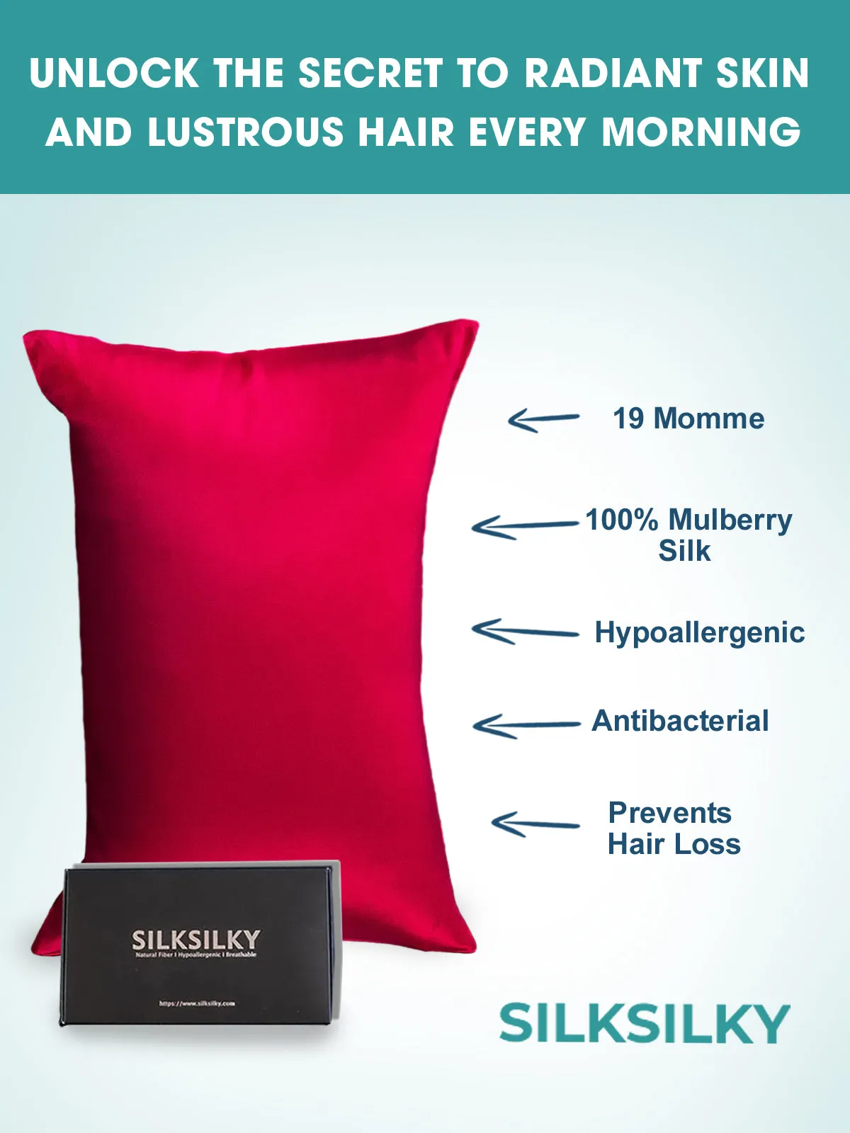 Pure Silk Pillowcase Envelope Closure-19Momme