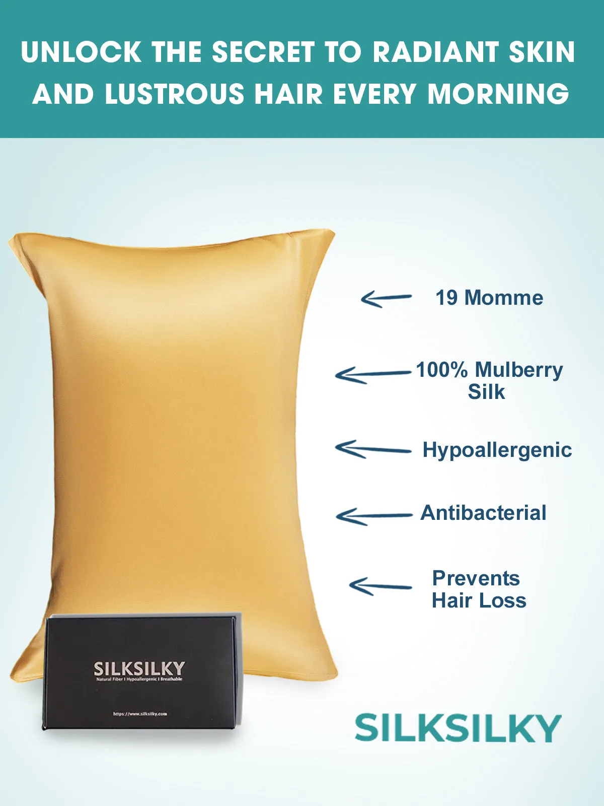 Pure Silk Pillowcase Envelope Closure-19Momme