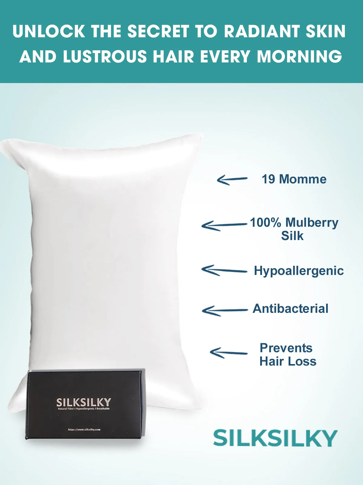 Pure Silk Pillowcase Envelope Closure-19Momme