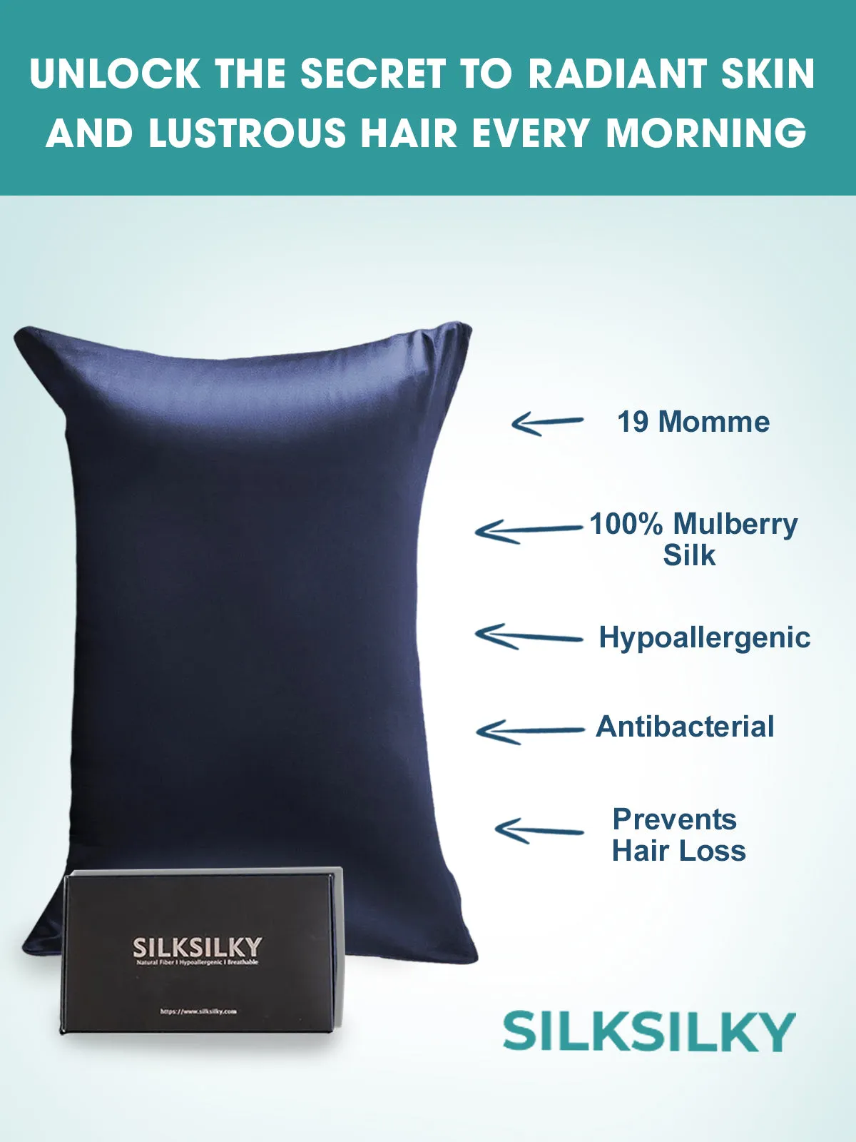 Pure Silk Pillowcase Envelope Closure-19Momme