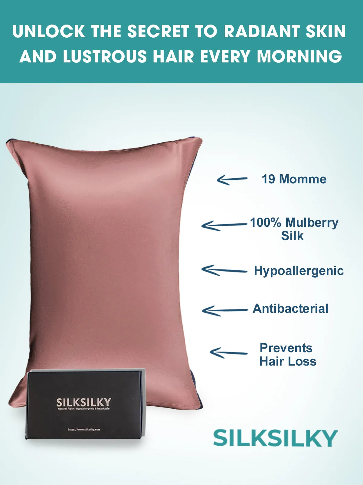 Pure Silk Pillowcase Envelope Closure-19Momme