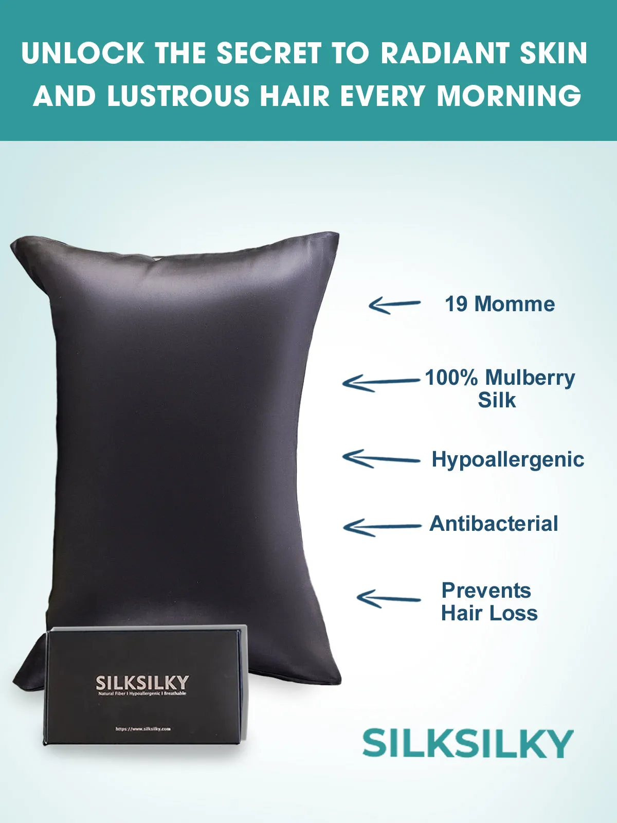 Pure Silk Pillowcase Envelope Closure-19Momme