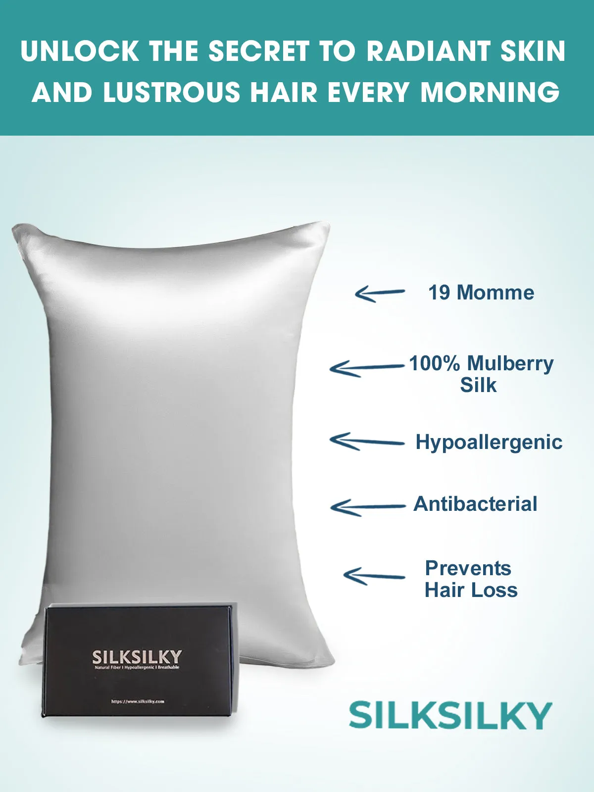 Pure Silk Pillowcase Envelope Closure-19Momme