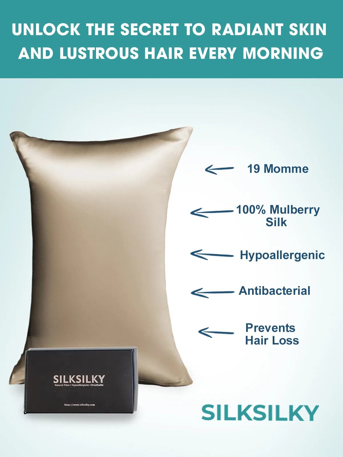 Pure Silk Pillowcase Envelope Closure-19Momme