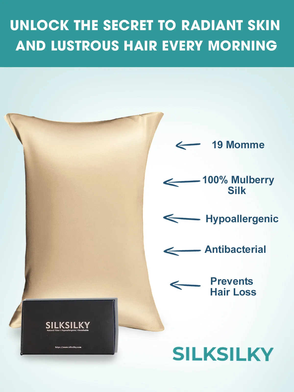 Pure Silk Pillowcase Envelope Closure-19Momme