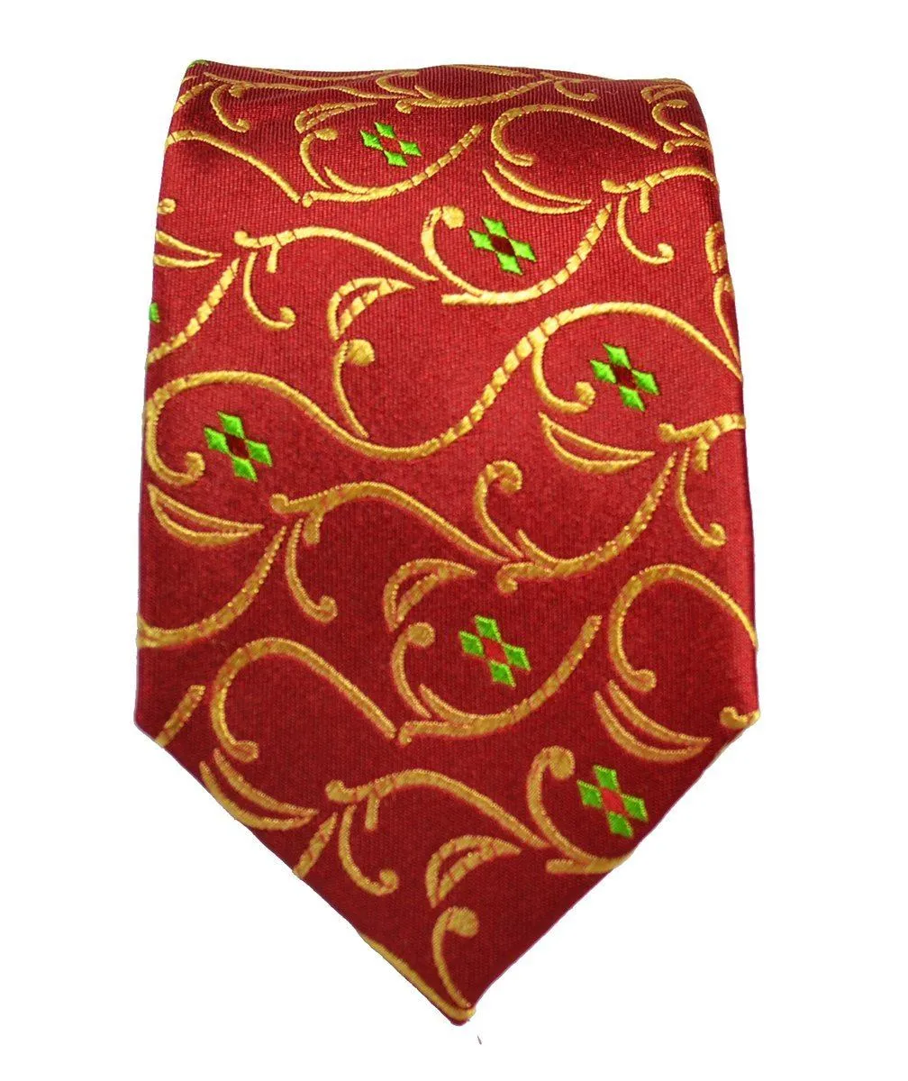 Red and Gold Paul Malone Boys Silk Tie