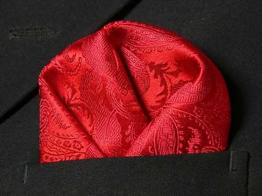 Red Paisley Wedding Tie Set JPM18104