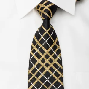 Roberta di Camerino Rhinestone Tie Gold Striped On Black With Sparkles